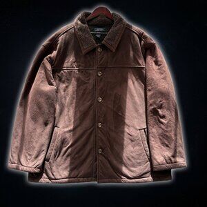 Authentic Original Cherokee Brown Button Up Fleece Interior Jacket Mens Size XXL